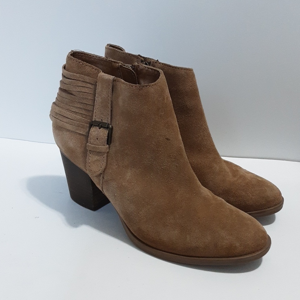 Franco Fortini ankle boots womens 7.5 suede upper western festival casual tan